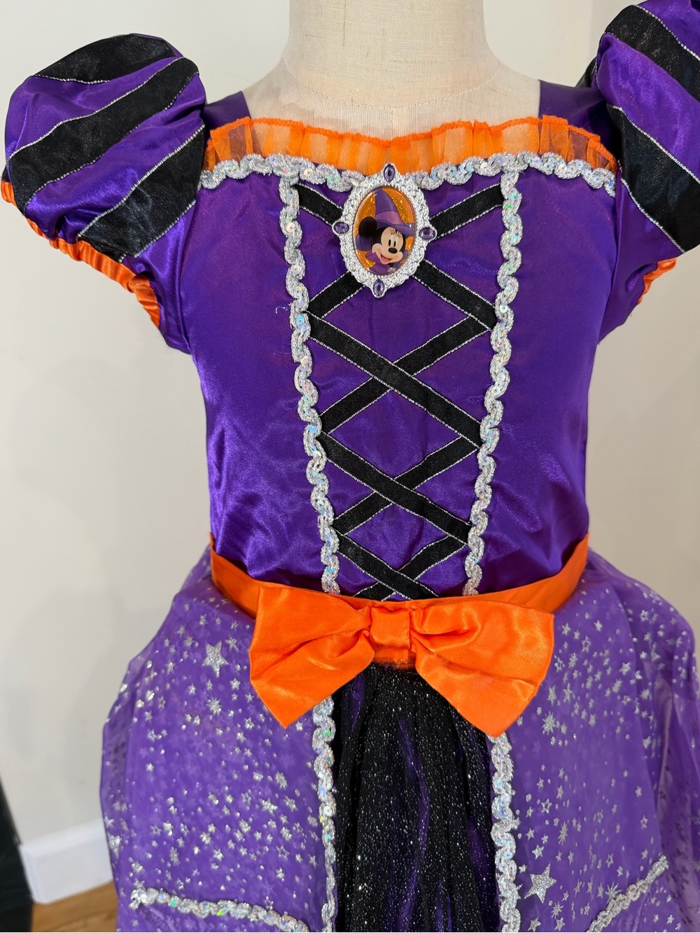 Disney Minnie Mouse Halloween Costume Dress Girls Size 5/6 Purple Witch Dress - Picture 4 of 6